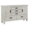 CoasterEssence 205331KE-S5 Franco - 5 Piece Eastern King Bedroom Set - Distressed White