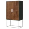 Coaster Fine Furniture 950318 Borman - 2 Door Home Bar Cabinet Wine Storage - Walnut And Black