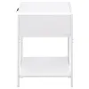 Coaster Fine Furniture 930236 Amherst - 1-Drawer Radio Weave Rattan Metal Side Table - White