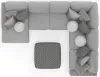 Jackson Furniture Industries 4047/73/59/30/75/28-38 Canyon - 4 Piece Sectional With Cuddler Seat Cushions, Included Accent Pillows And Cocktail Ottoman (Left Side Facing Chaise) - Platinum