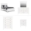 New Classic 02-044W-35C New Classic 02-044W-35C Tamarack - Queen 5 Piece Bedroom Set (Bed, Dresser, Mirror, Nighstand, Chest) - White