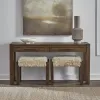 Liberty Furniture 449-OT-A3PCS Broadmore - 3 Piece Table Set (1 Console Table 2 Console Stools) - Cobblestone Brown