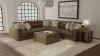 Jackson Furniture Industries 3215/36/31/37/12/59-09 Siena - 5 Piece Modular Sectional With Cuddler Seat Cushions And Included Accent Pillows And Cocktail Ottoman - Chocolate