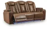Ashley Furniture PCU1420015 Gruaro - Power Reclining Sofa With Adjustable Headrest - Amber