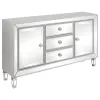 CoasterEssence 950825 Leticia - 3-Drawer Mirrored Storage Accent Cabinet - Silver