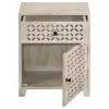 CoasterEssence 953569 August - 1-Drawer Trellis Pattern Storage Cabinet - White Washed