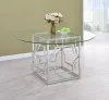Coaster Fine Furniture 192561BG Starlight - Round Glass Top Metal Dining Table - Chrome