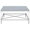 Coaster Fine Furniture 709728 Lindley - Square Tempered Mirror Acrylic Coffee Table - Chrome