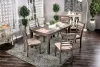 Furniture of America CM3607T-7PK Taylah - 7 Piece Dining Table Set - Weathered Gray / Beige