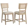 Coaster Fine Furniture 109389 Kailani - Radio Weave Cane Counter Dining Side Chair (Set of 2) - Beige Oak