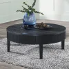 New Classic T3881-10 Tate - Round One Drawer Coffee Table - Black