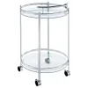 CoasterEveryday 181367 Chrissy - Round Glass Shelf Metal Bar Cart - Chrome