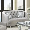 CoasterElevations 508462 Avonlea - Upholstered Sloped Arm Loveseat Velvet - Pearl Silver