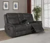 CoasterEveryday 603505 Lawrence - Upholstered Padded Arm Reclining Loveseat - Charcoal