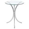 CoasterEveryday 902869 Eloise - Round Glass Top Accent Side Table - Chrome