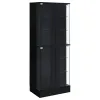 Coaster Fine Furniture 950398 Cabra - 4-Door LED Curio Display Cabinet - Black High Gloss