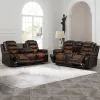 New Classic 20-7005-2NP Nikko - Manual 2 Piece Sofa & Loveseat - Brown