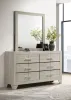 Coaster Fine Furniture 225063M Trenton - 6-Drawer Bedroom Dresser With Mirror - Rustic Cream