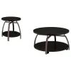 Coaster Fine Furniture 722208-S2 Dacre - 2 Piece Round Coffee And End Table Set - Dark Charcoal