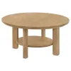 Coaster Fine Furniture 706298-S2 Ottowa - 2 Piece Round Wood Coffee Table Set - Washed Oak
