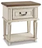 Ashley Furniture B743-91 Realyn - One Drawer Night Stand - Chipped White