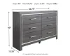 Ashley Furniture B214-31 Lodanna - Six Drawer Dresser - Gray