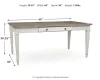 Ashley Furniture D394-25 Skempton - RECT DRM Table w/Storage - White