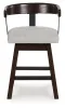 Ashley Furniture D596-224 Haddigan - Upholstered Swivel Barstool (Set of 2) - Dark Brown