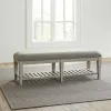 Liberty Furniture 824-BR47 Heartland - Bed Bench - Antique White / Tobacco Tops