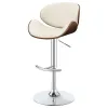CoasterEssence 130505 Harris - Adjustable Bar Stool - Ecru And Chrome