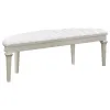 Coaster Fine Furniture 223396 Evangeline - Curved Fabric Upholstered Bench - Silver Oak