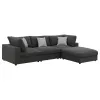 CoasterEssence 551324-SETB Serene - 4 Piece Upholstered Modular Sectional Sofa - Charcoal