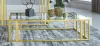CoasterEssence 723608 Adri - Rectangular Glass Top Coffee Table - Matte Brass