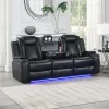 New Classic U1769V-30-BLK Orion II - Sofa With Dual Recliner - Black