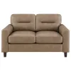Coaster Fine Furniture 504668 Scotland - Faux Leather Upholstered Track Arm Loveseat - Brown