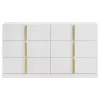 Coaster Fine Furniture 223093 Ines - 6-Drawer Bedroom Dresser Cabinet - White High Gloss
