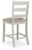 Ashley Furniture D394-124 Skempton - Upholstered Barstool (Set of 2) - White