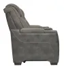 Ashley Furniture 2200418 Next-Gen Durapella - Power Reclining Loveseat with Console/Adj Headrest - Slate
