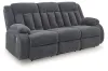 Ashley Furniture PC2140599 Observation - Reclining Power Sofa With Drop Down Table - Steel