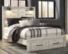 Ashley Furniture B192/31/36/57/54S/96/92(2) Ashley Furniture B192/31/36/57/54S/96/92(2) Cambeck - 7 Pc. - Dresser, Mirror, Queen Panel Bed with 2 Storage Drawers, 2 Nightstands - Whitewash