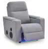 Ashley Furniture PC9930642A Pineland - Glider Power Recliner With Audio System - Pewter