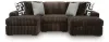 Ashley Furniture 98104S17 Ashley Furniture 98104S17 Midnight-Madness - 3-Piece Double Chaise Sectional With Armless Chair - Chocolate