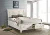 CoasterEssence 201309Q Sandy Beach - Wood Queen Storage Panel Bed - Cream White