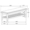 CoasterEssence 205337 Franco - Fabric Upholstered Bench With Shelf - Distressed White