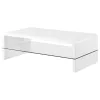 CoasterEssence 703798 Airell - Rectangular Coffee Table With Shelf - White High Gloss