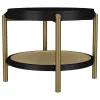 Coaster Fine Furniture 706197 Arini - Round End Side Table With Storage Shelf - Black