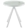 Coaster Fine Furniture 706257 Briggs - Round Marble Printed Glass Top End Side Table - White
