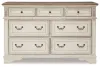 Ashley Furniture B743-31 Realyn - Dresser - 7-drawer - White / Brown / Beige
