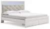 Ashley Furniture B2640/31/36/46/56S/58/95/B100-14 Altyra - King Upholstered Storage Bed - 7 Pc. - Dresser, Mirror, Chest, King Bed - White