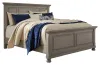 Ashley Furniture B733/31/36/46/57/54/96 Lettner - 6 Pc. - Dresser, Mirror, Chest, Queen Panel Bed - Light Gray